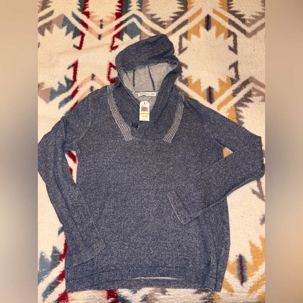 Nautica Blue Hooded Sweatshirt